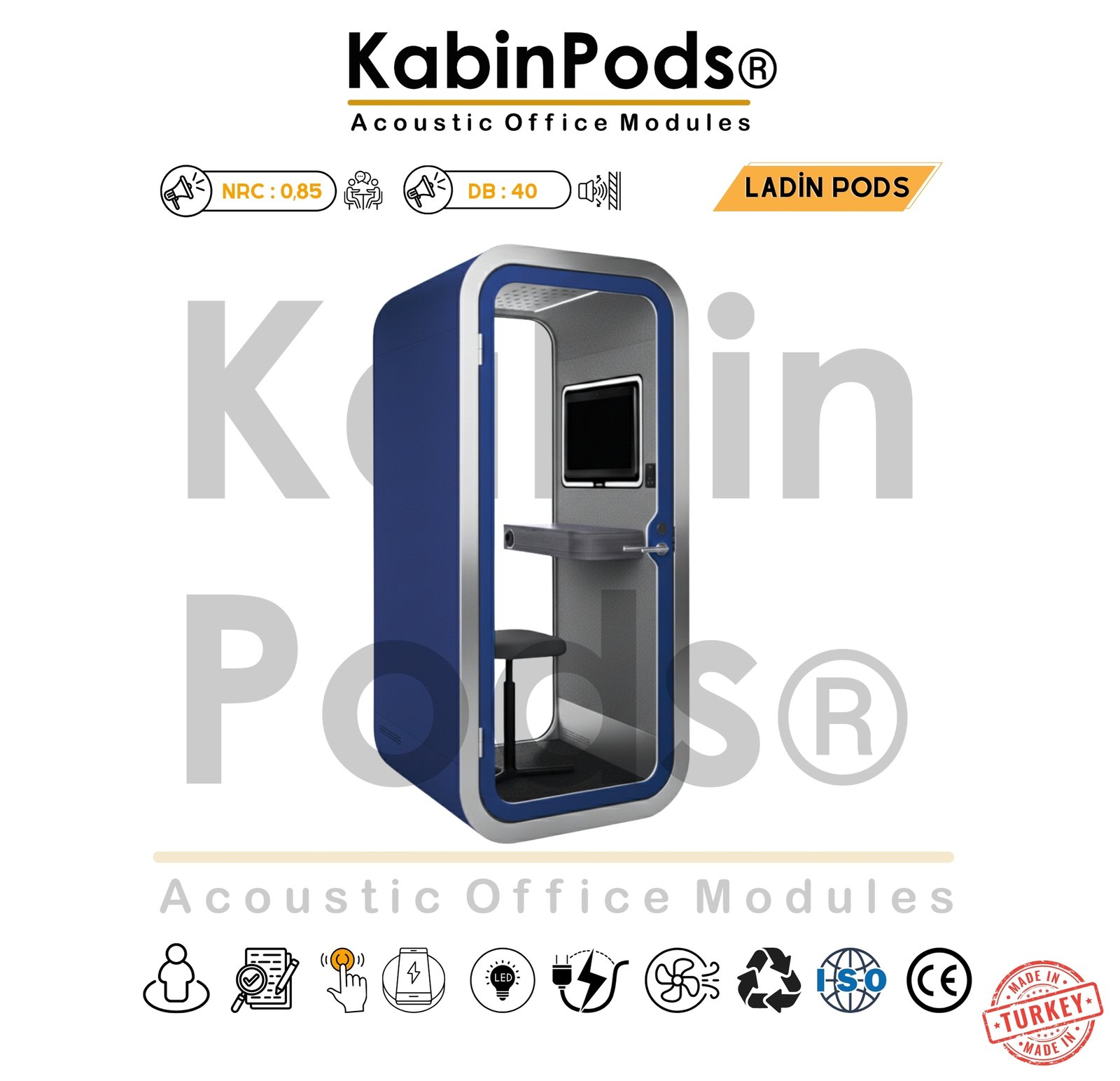 Telefon Kabini - 16. Görsel - Akustik Telefon Görüşme Kabini Modelleri ve Özellikleri